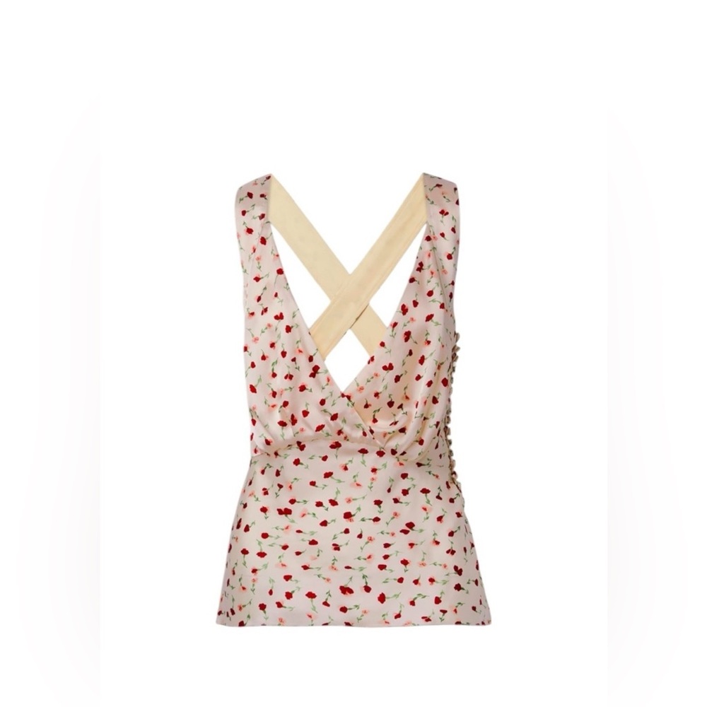 KHAITE Oli Crossback Floral Tank Size 6